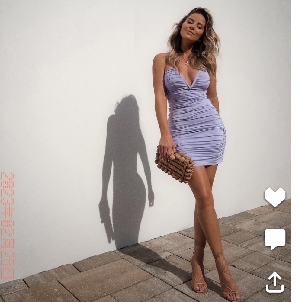 Superdown Vivienne Lavender Ruched Mini Dress Small NEW REVOLVE